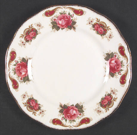 Centenary Year (Diff Color Scroll, Roses) Dessert/Pie Plate