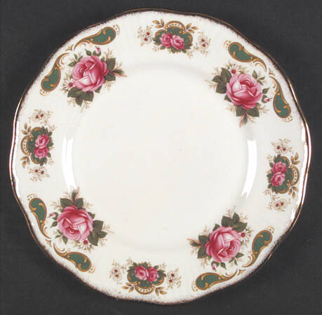 Centenary Year (Diff Color Scroll, Roses) Dessert/Pie Plate