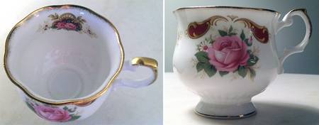 Centenary Year (Diff Color Scroll, Roses) Footed Cup
