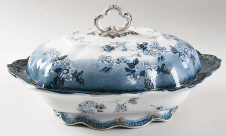 Lugano (Blue Green) Oval Covered Vegetable