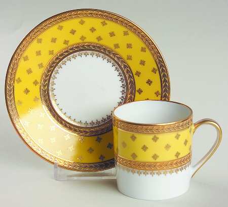 Fountainebleau Yellow Flat Demitasse Cup & Saucer Set