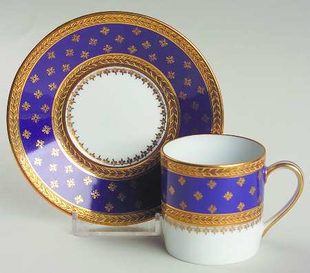 Fountainbleau Cobalt Flat Demitasse Cup & Saucer Set