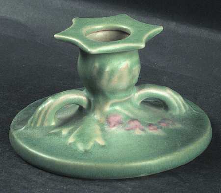 Bleeding Heart Green Single Light Candlestick