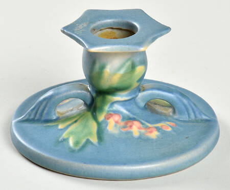 Bleeding Heart Blue Single Light Candlestick