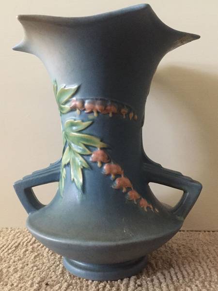 Bleeding Heart Blue 8" Flared Vase