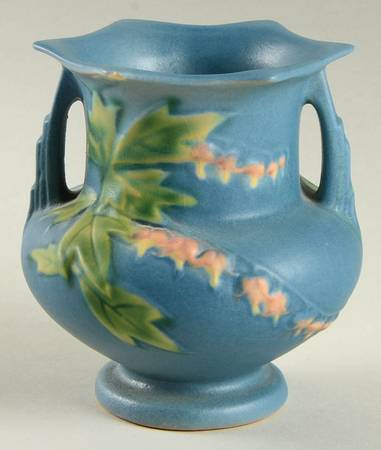 Bleeding Heart Blue 4" Footed Vase