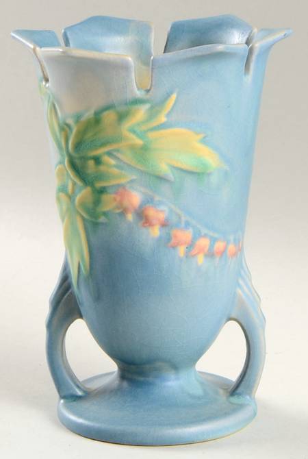 Bleeding Heart Blue 6" Footed Vase