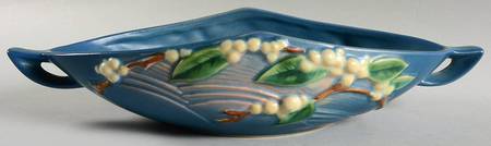 Snowberry Persian Blue 10" Oval Handled Bowl