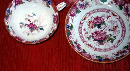 Bentick Pink Multicolor Footed Cup & Saucer Set