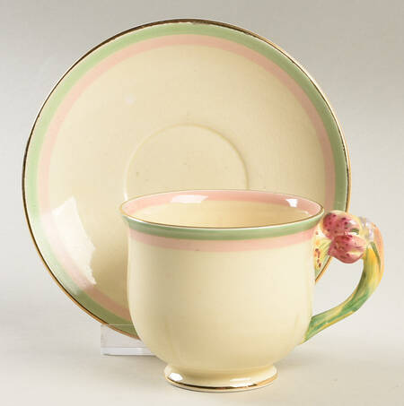 Tiger Lily Cream Footed Cup & Saucer Set