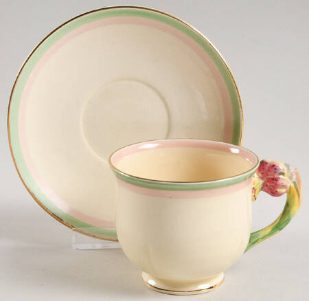 Tiger Lily Cream Footed Demitasse Cup & Saucer Set