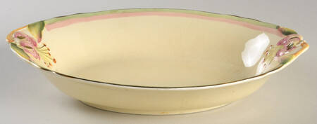 Tiger Lily Cream 9" Oval Vegetable Bowl