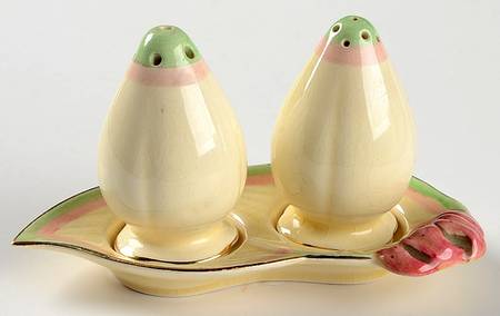 Tiger Lily Cream (3 Pc) Salt & Pepper Tray Set