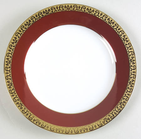 Gold Buffet Red Salad Plate