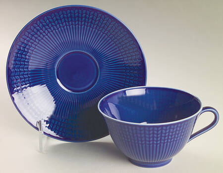 Swedish Grace Ocean Sea (Blue) Footed Cup & Saucer Set