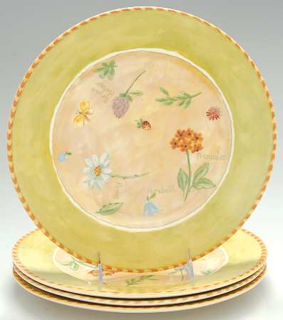 Gardener's Journal Dinner Plate - Set of 4