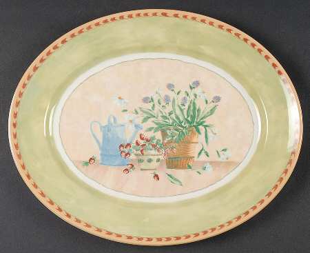 Gardener's Journal 13" Oval Serving Platter
