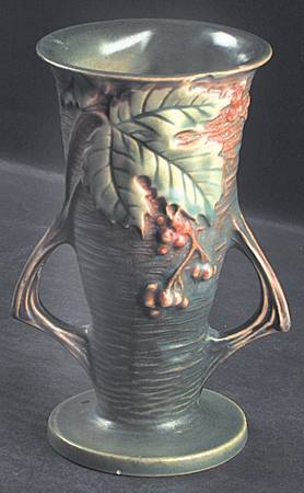 Bushberry (Green Background) 6" Handled Vase
