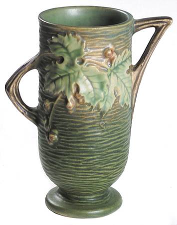 Bushberry (Green Background) 6" Handled Vase