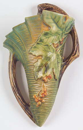 Bushberry (Green Background) 8" Wall Pocket Vase