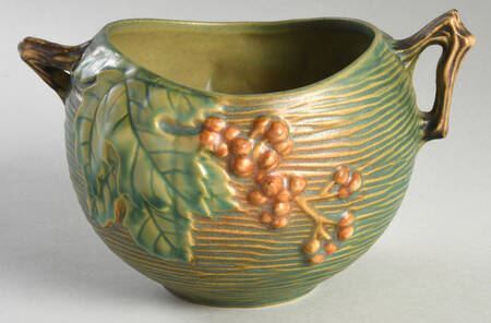 Bushberry (Green Background) 4" Rose Bowl