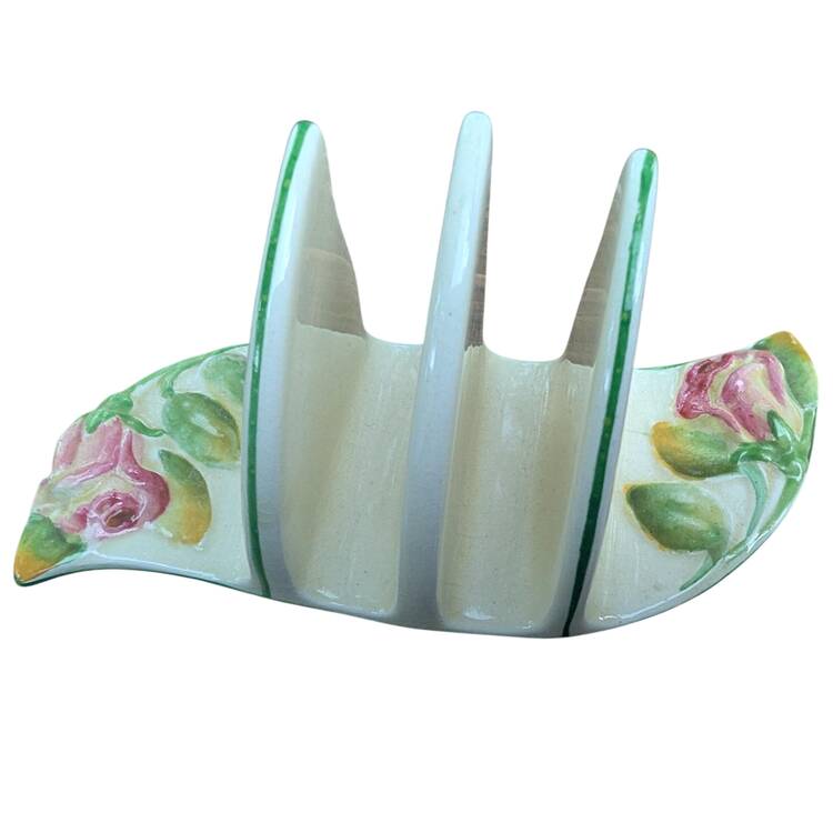Rosebud Cream (Cream Background) Toast Server