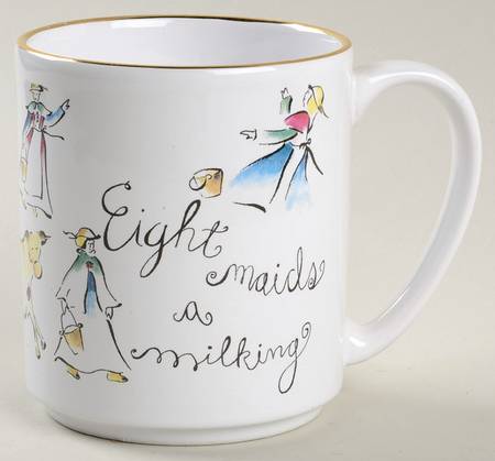 Twelve Days of Christmas (Gold Trim) Mug