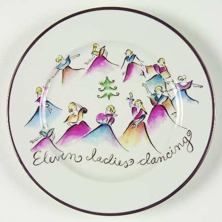 Twelve Days of Christmas (Gold Trim) Salad Plate