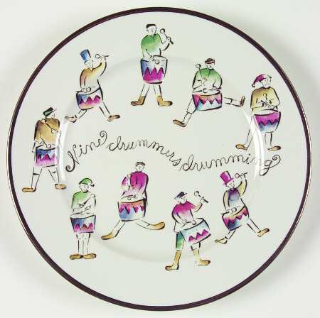 Twelve Days of Christmas (Gold Trim) Salad Plate