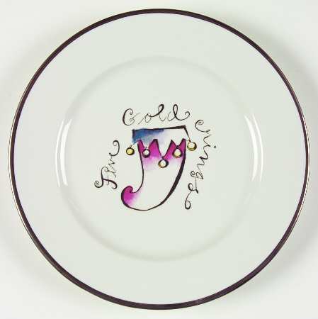Twelve Days of Christmas (Gold Trim) Salad Plate