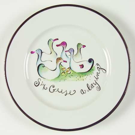 Twelve Days of Christmas (Gold Trim) Salad Plate