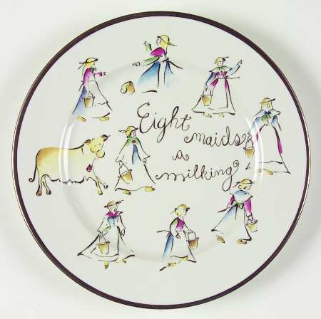 Twelve Days of Christmas (Gold Trim) Salad Plate