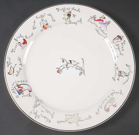 Twelve Days of Christmas (Gold Trim) Service Plate (Charger)
