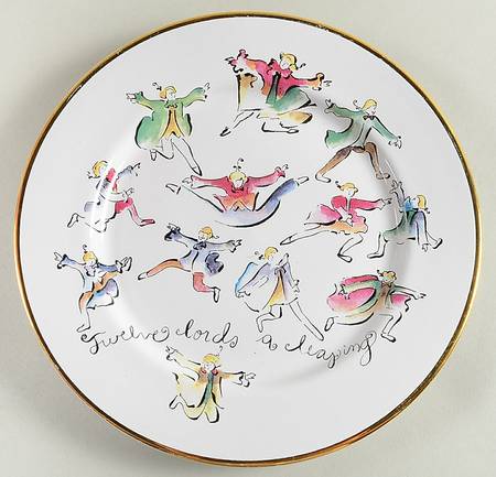Twelve Days of Christmas (Gold Trim) Salad Plate