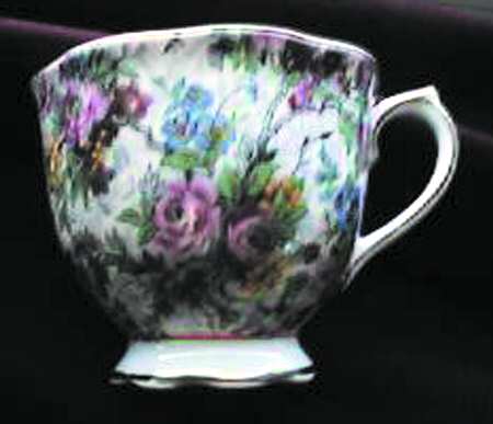 Rose Chintz (Crown China Backstamp) Footed Cup