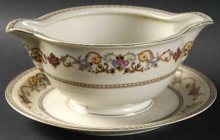 Wheeling (Occupied Japan) Gravy Boat with Attached Underplate