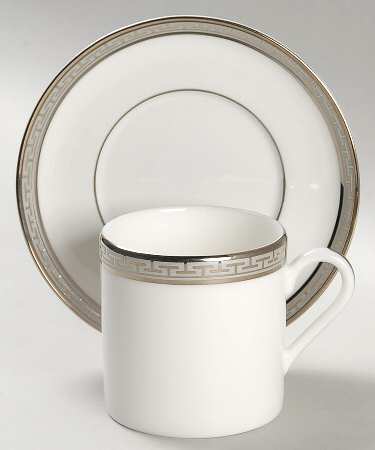 Corinth Platinum Flat Demitasse Cup & Saucer Set