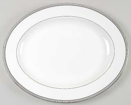 Corinth Platinum 17" Oval Serving Platter