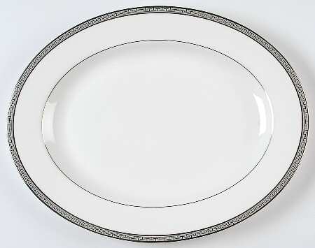 Corinth Platinum 15" Oval Serving Platter