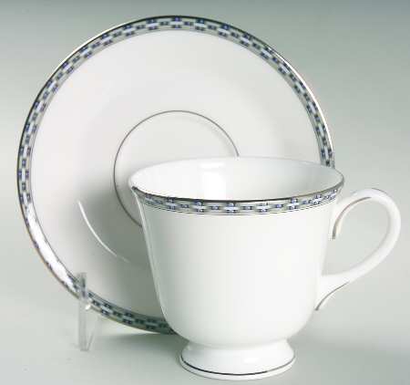 Francesca Platinum Footed Cup & Saucer Set