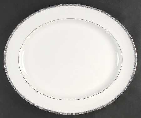 Francesca Platinum 16" Oval Serving Platter