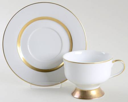 Tiara Gold Footed Cup & Saucer Set