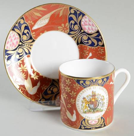Queen's Golden Jubilee Flat Demitasse Cup & Saucer Set