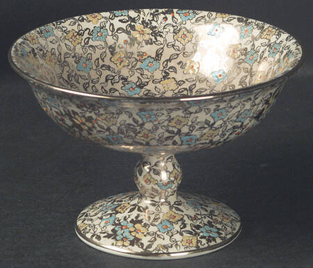 Gold Leaves Round Compote (Height X Width)