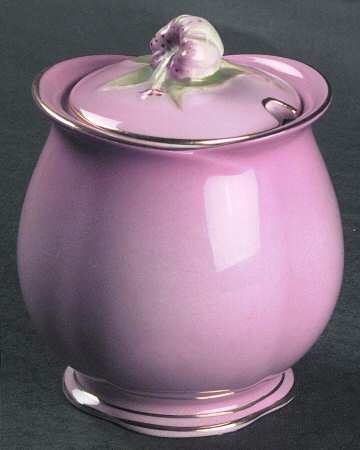 Tiger Lily Pink (Gold Trim) Jam/Jelly & Lid