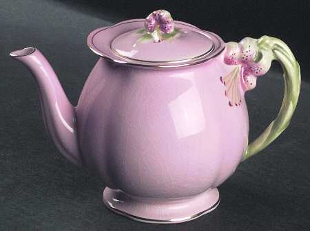 Tiger Lily Pink (Gold Trim) Mini Teapot & Lid