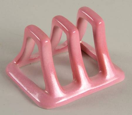 Tiger Lily Pink (Pink Trim) Breakfast Set, 2-Slice Toast Rack Only