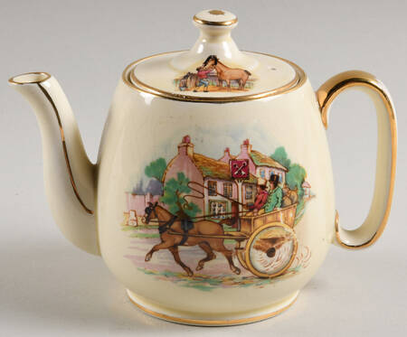 Village Scenes Individual Breakfast Set Teapot & Lid