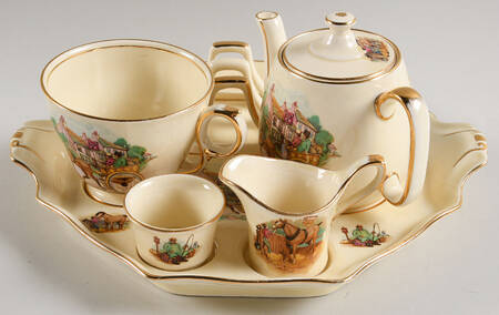 Village Scenes 6-Piece Breakfast Set (Footed Cup)