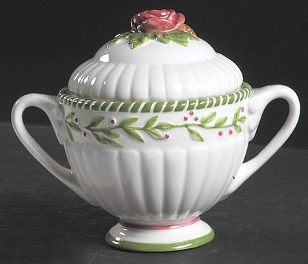 Seasons of Colour Red Sculpted Sugar Bowl & Lid